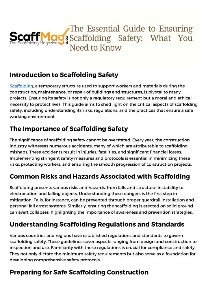 the essential guide to ensuring scaffolding