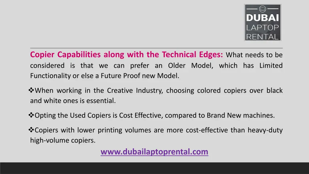copier capabilities along with the technical