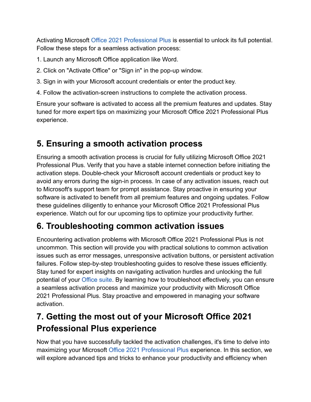 activating microsoft office 2021 professional