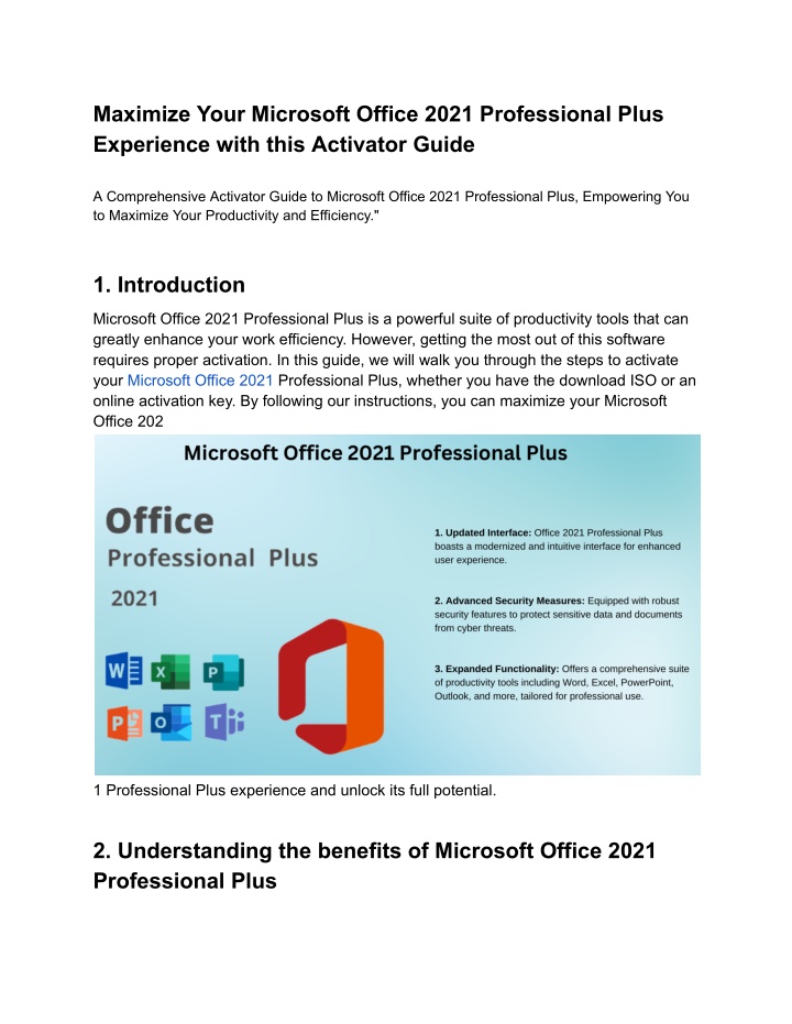 maximize your microsoft office 2021 professional
