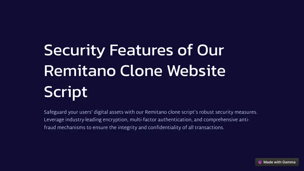 security features of our remitano clone website