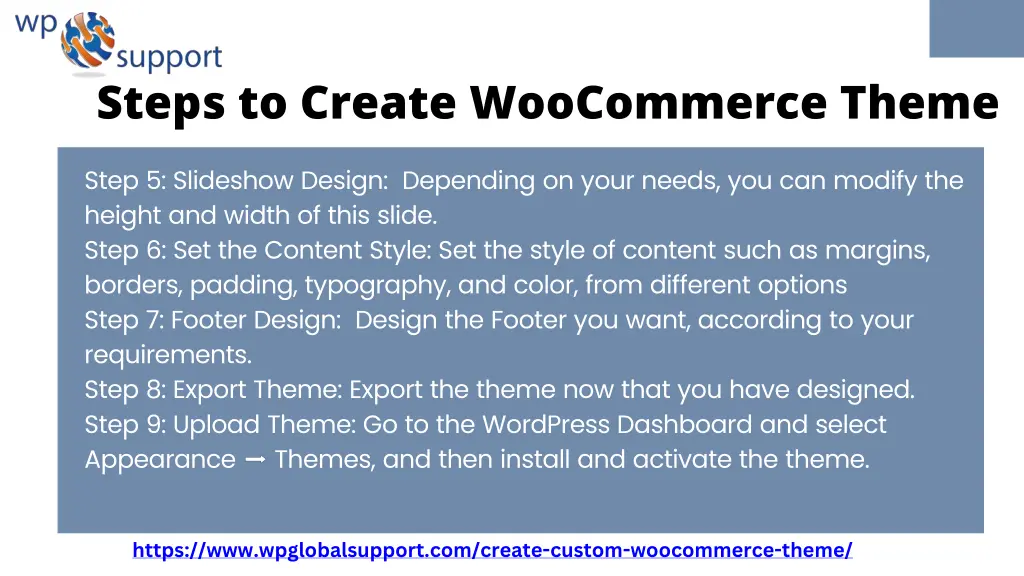 steps to create woocommerce theme