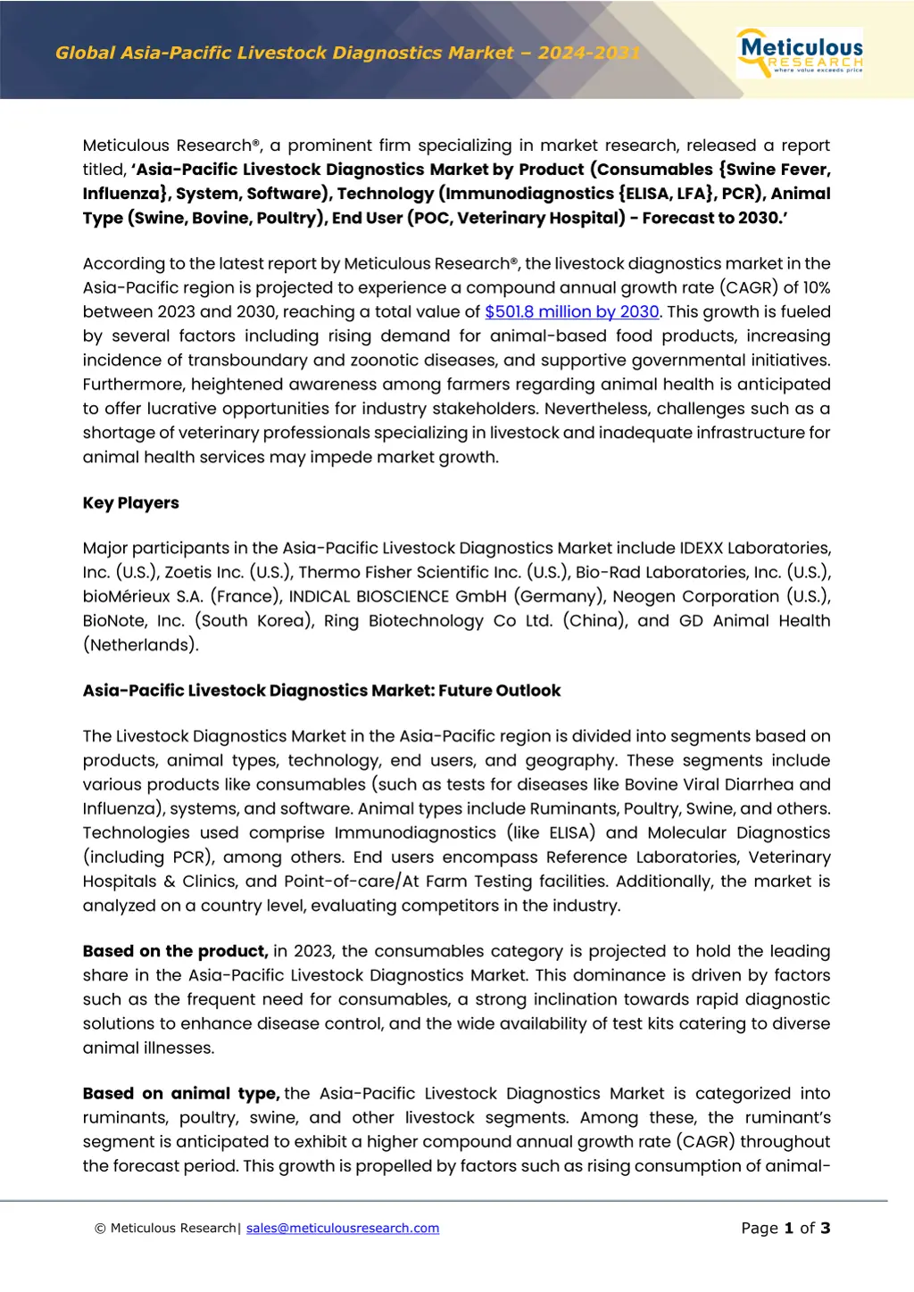 global asia pacific livestock diagnostics market