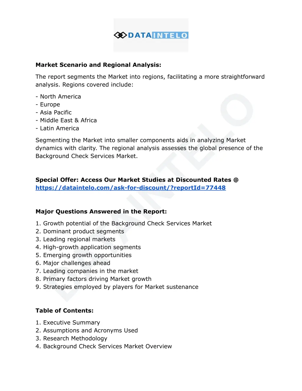 market scenario and regional analysis