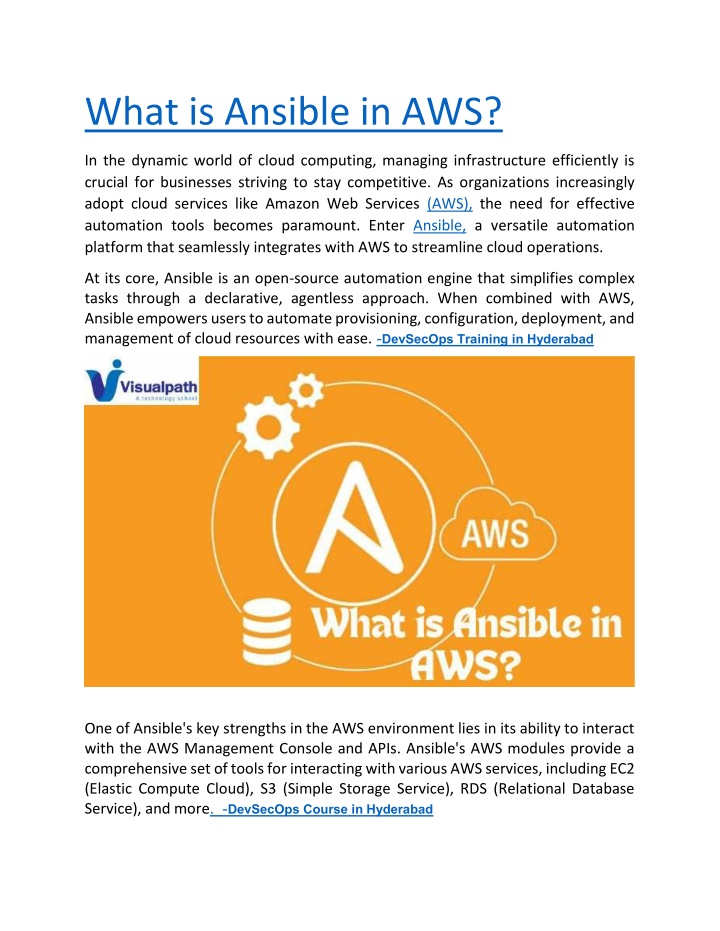 what is ansible in aws