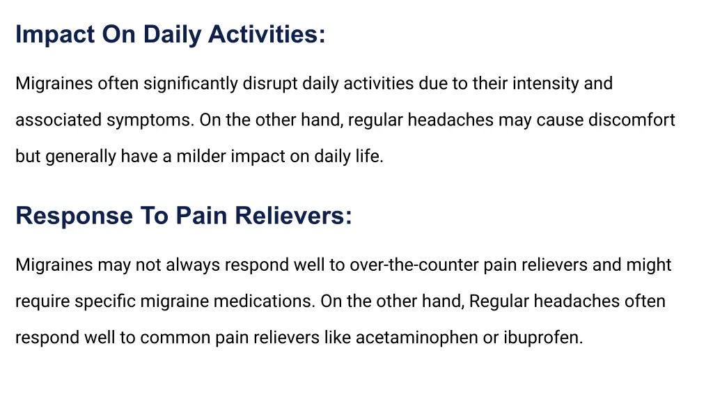 impact on daily activities