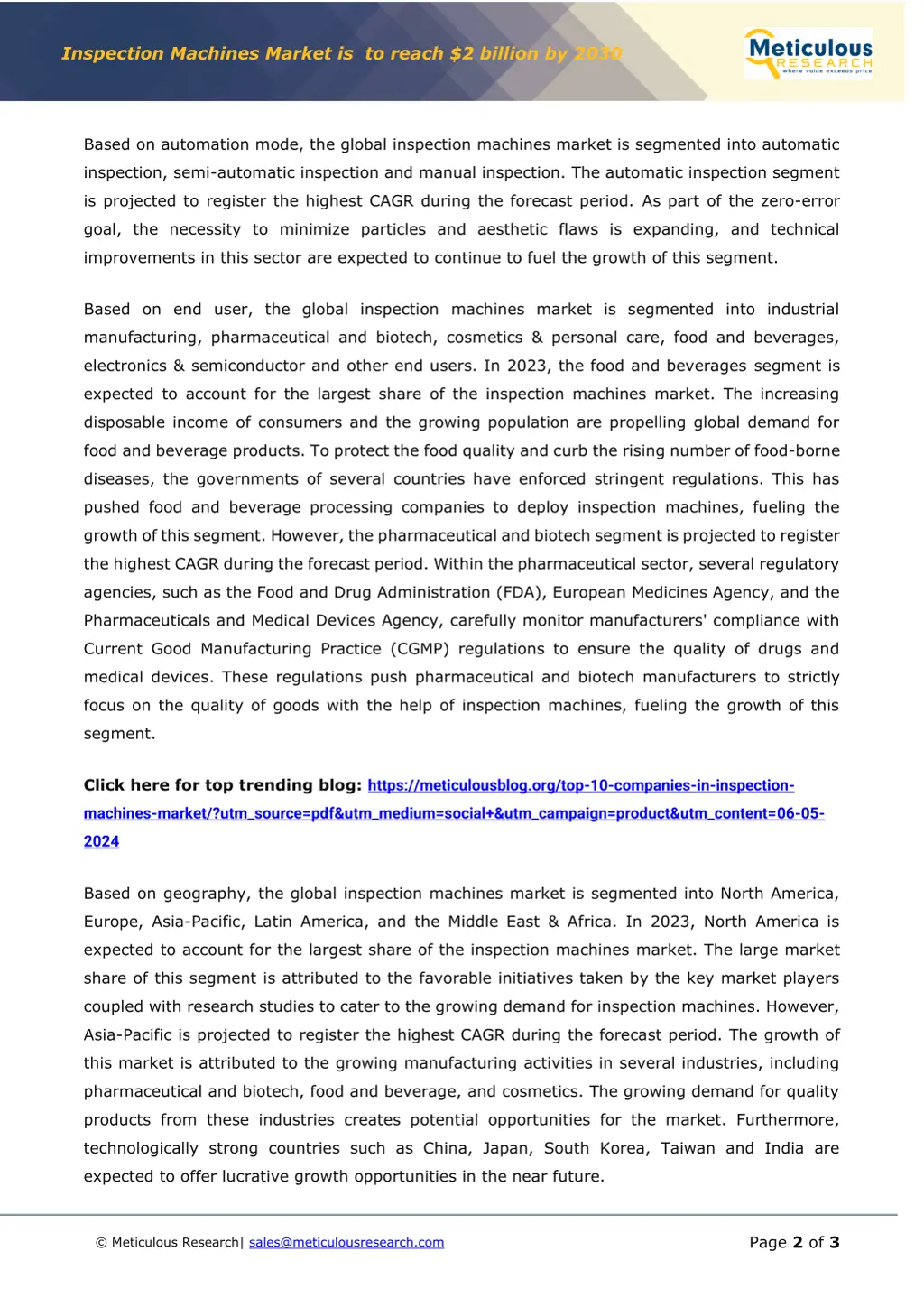 inspection machines market is to reach 2 billion 1