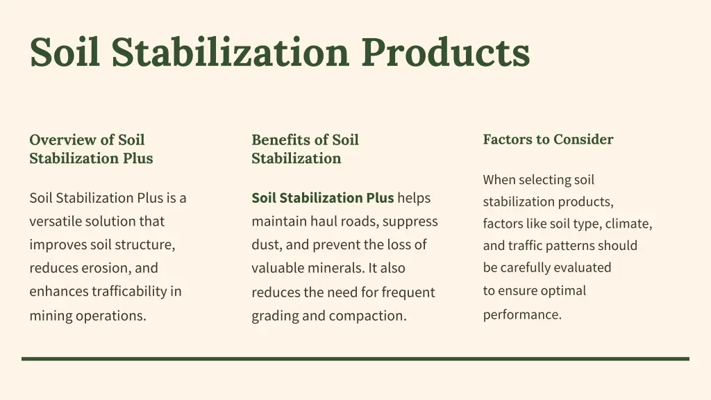 soil stabilization products