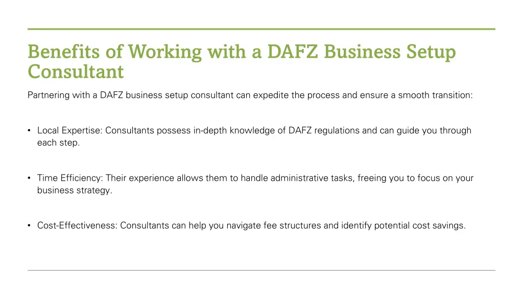 benefits of working with a dafz business setup