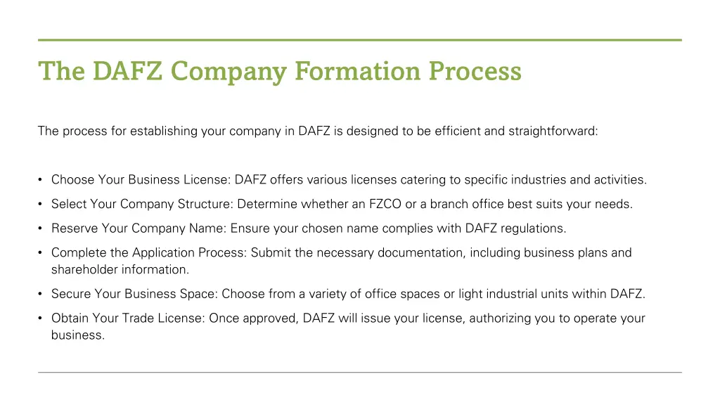 the dafz company formation process