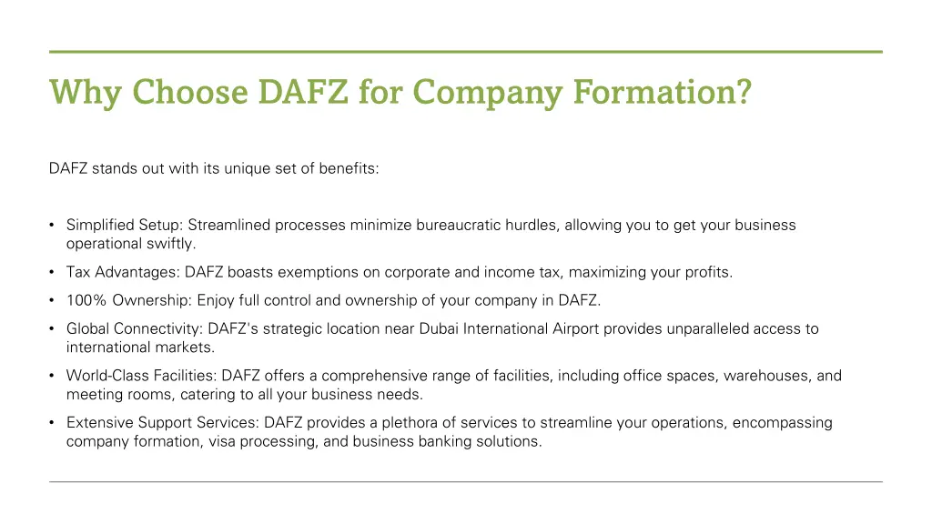 why choose dafz for company formation