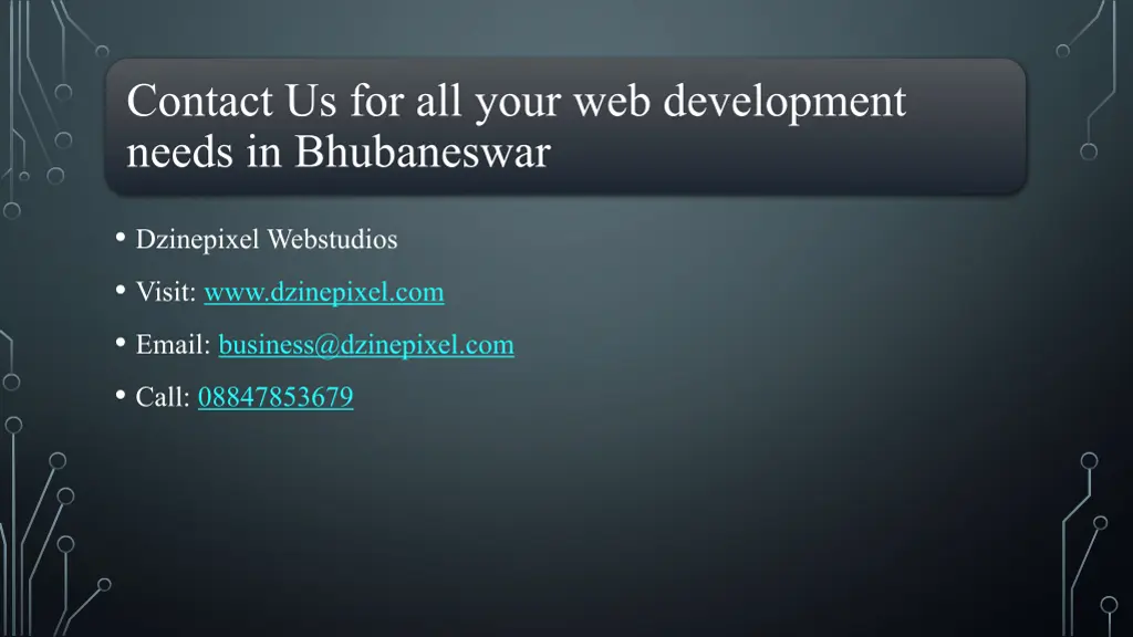 contact us for all your web development needs