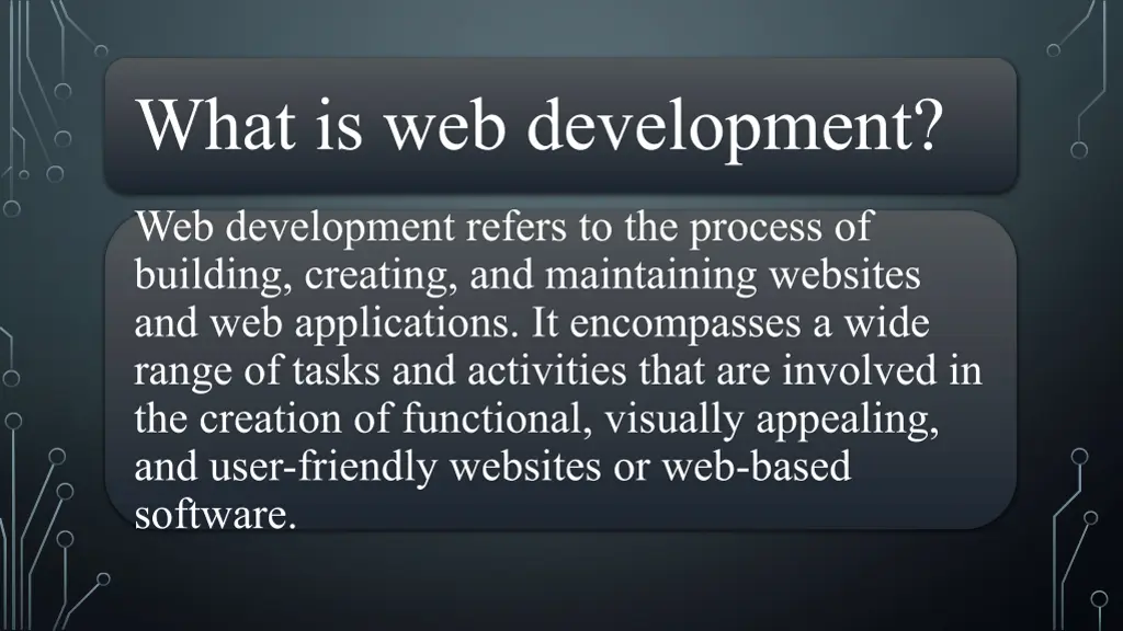 what is web development