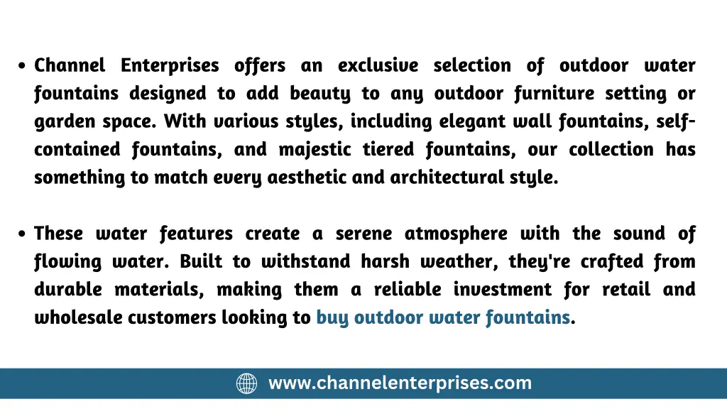 channel enterprises offers an exclusive selection