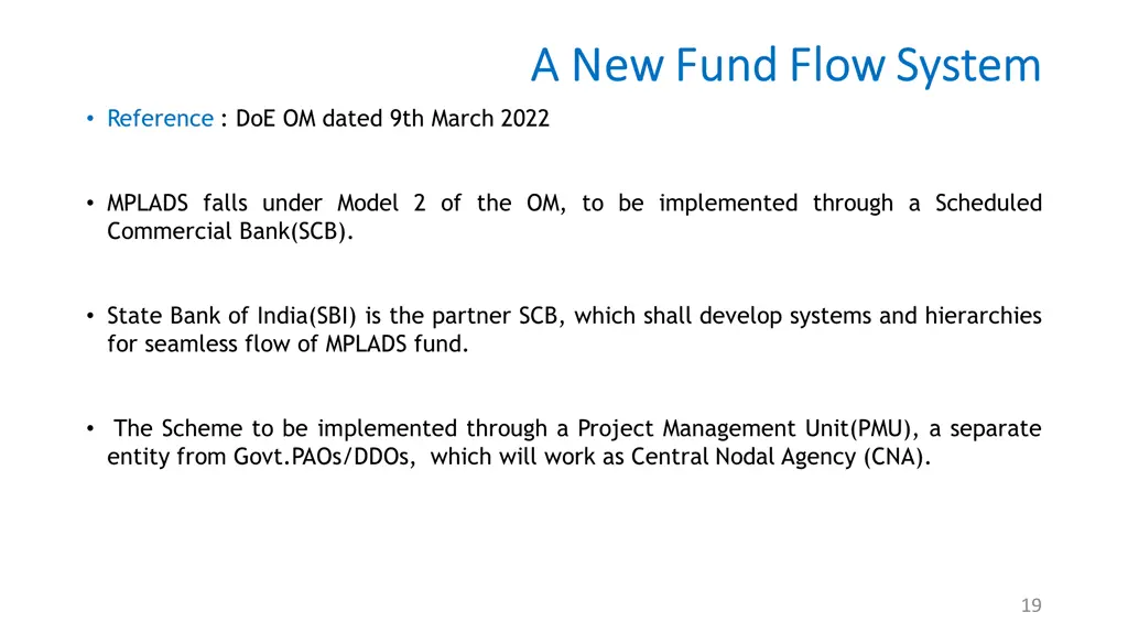 a new fund flow system a new fund flow system