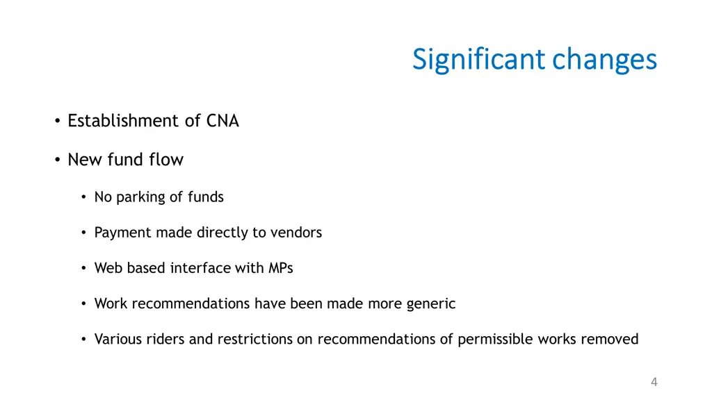 significant changes significant changes