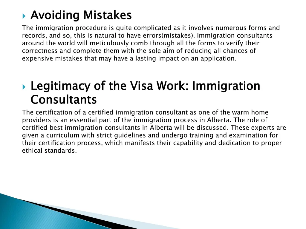 avoiding mistakes the immigration procedure