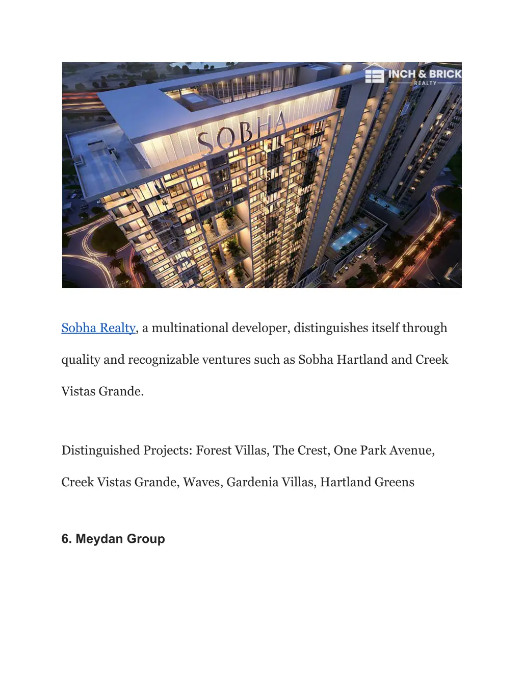 sobha realty a multinational developer