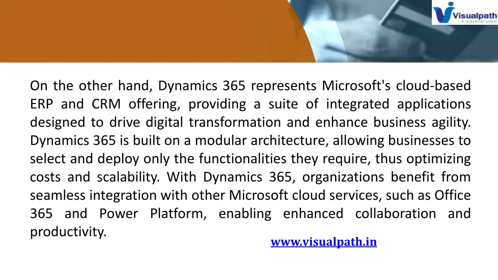 on the other hand dynamics 365 represents