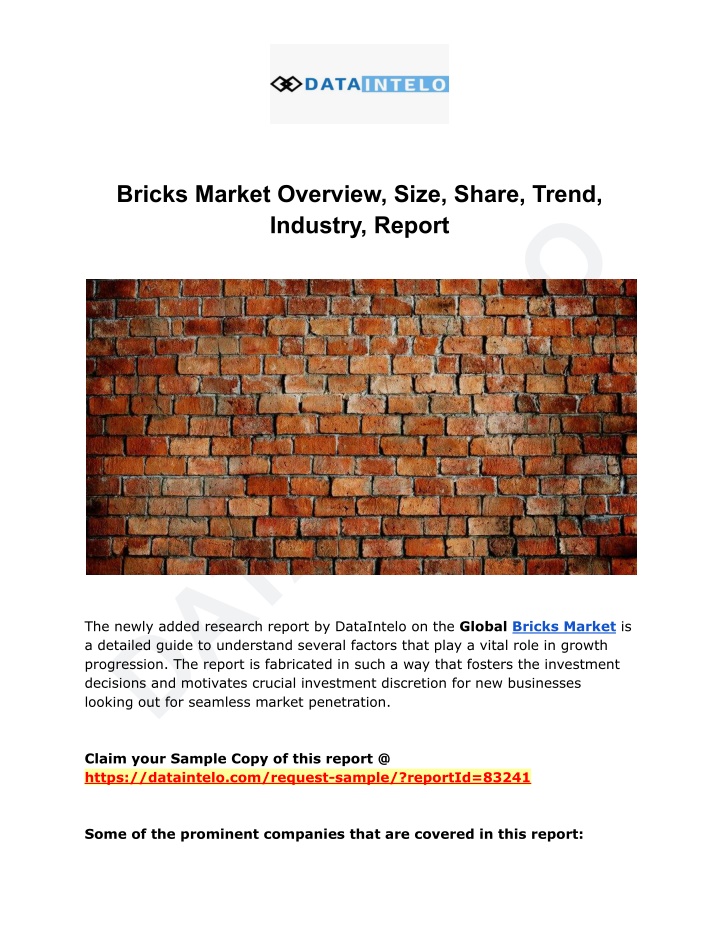bricks market overview size share trend industry