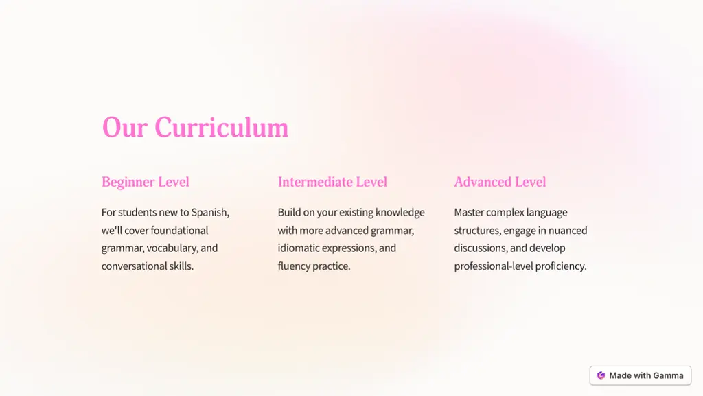 our curriculum