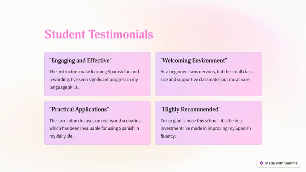 student testimonials