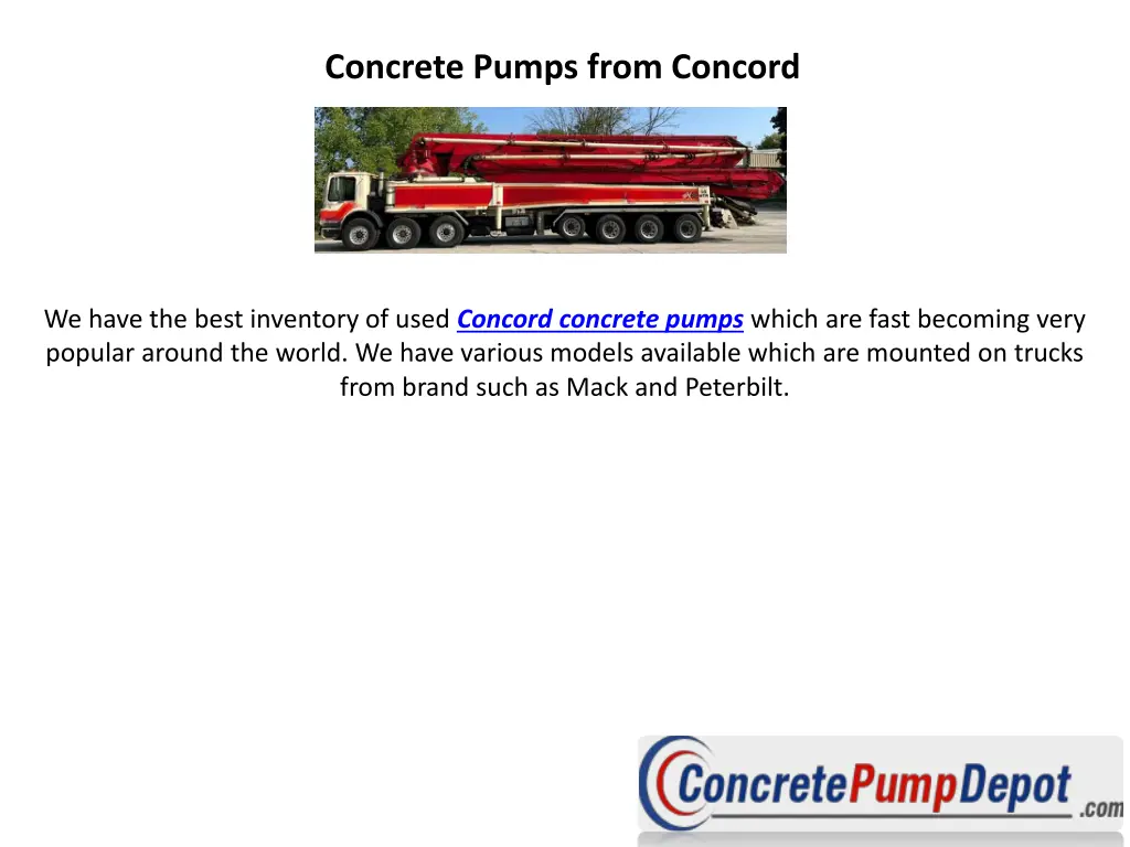 concrete pumps from concord