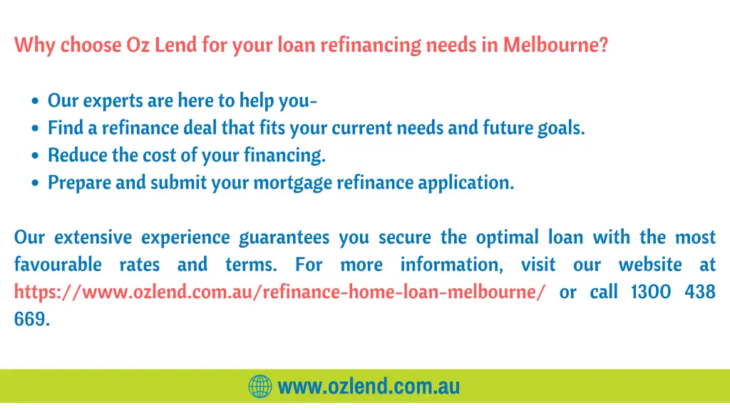 why choose oz lend for your loan refinancing