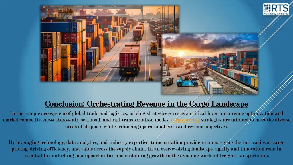 conclusion orchestrating revenue in the cargo