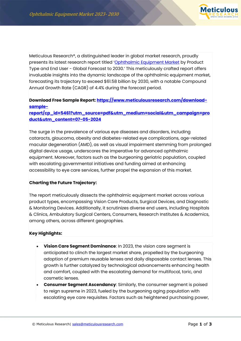 ophthalmic equipment market 2023 2030