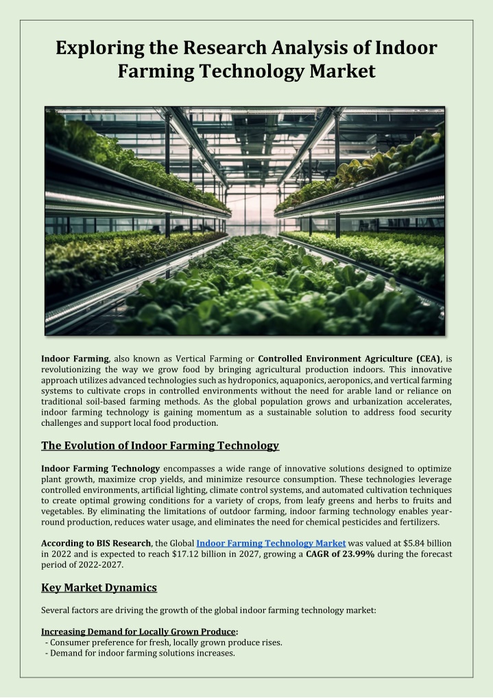 exploring the research analysis of indoor farming