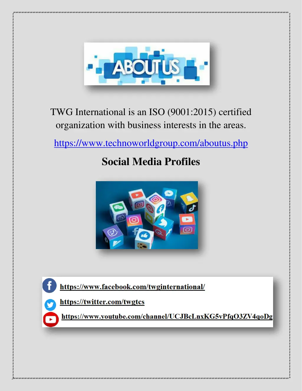 twg international is an iso 9001 2015 certified