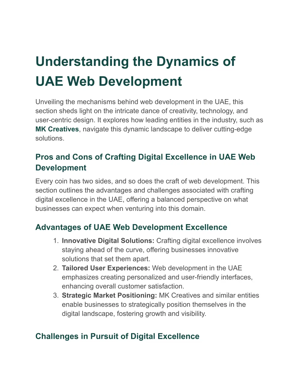 understanding the dynamics of uae web development