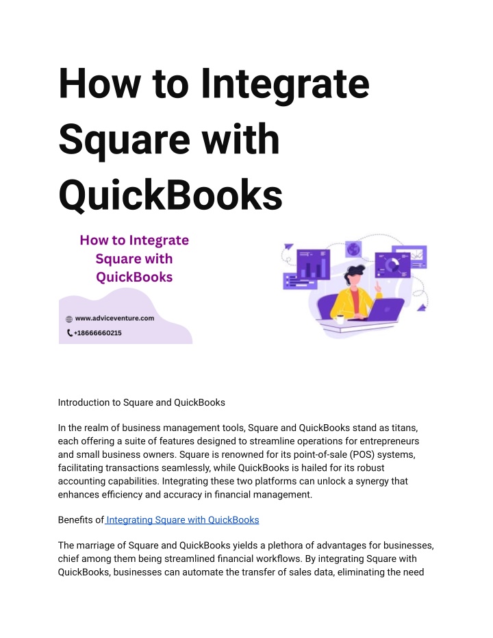 how to integrate square with quickbooks