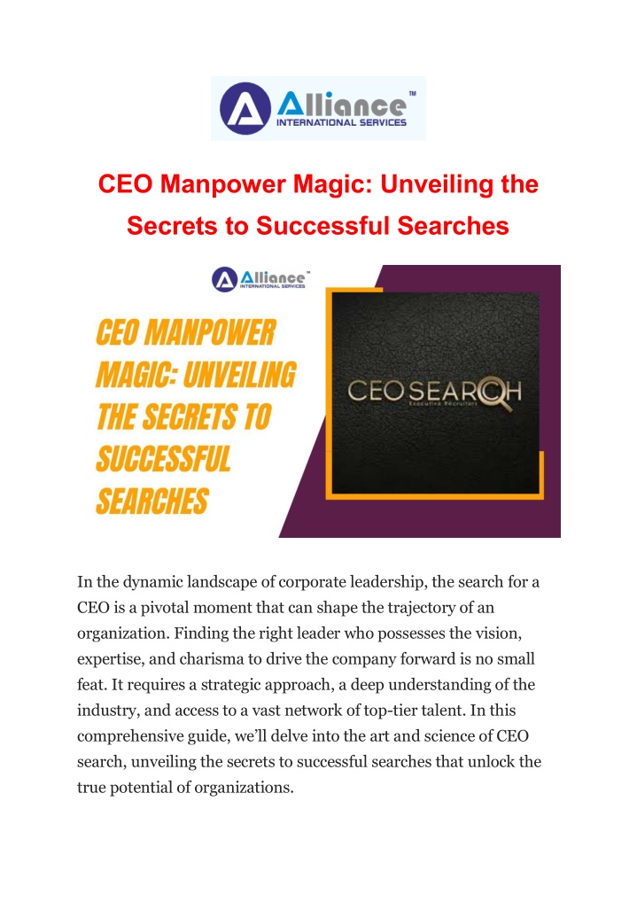 ceo manpower magic unveiling the secrets