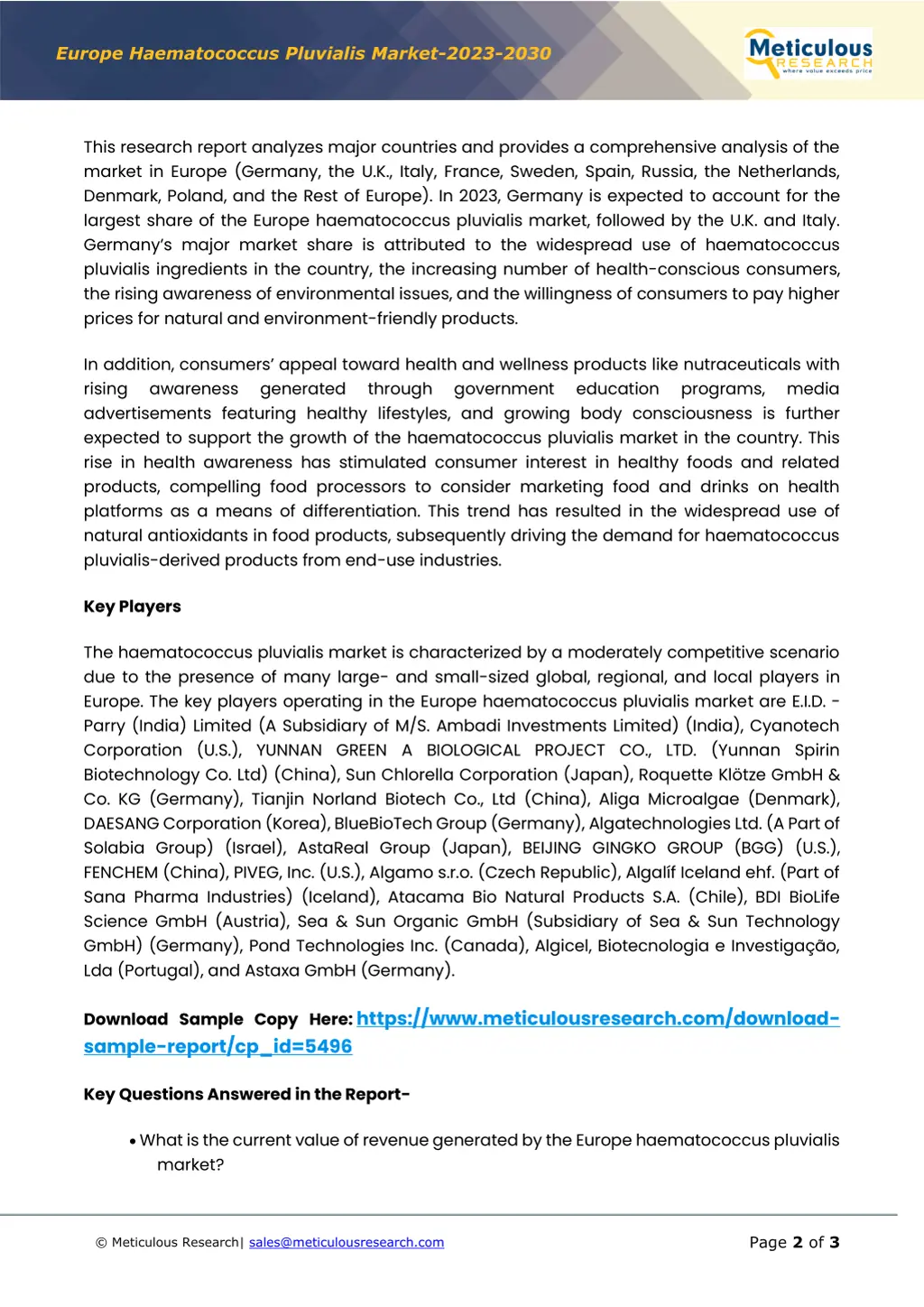 europe haematococcus pluvialis market 2023 2030 1