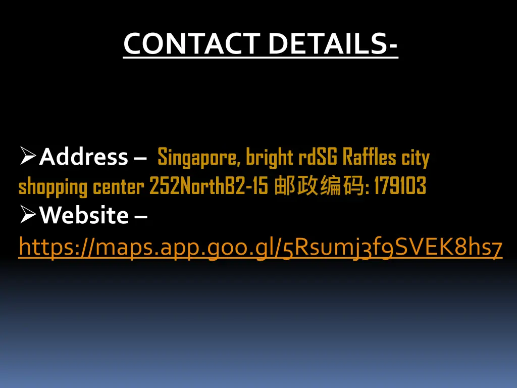 contact details