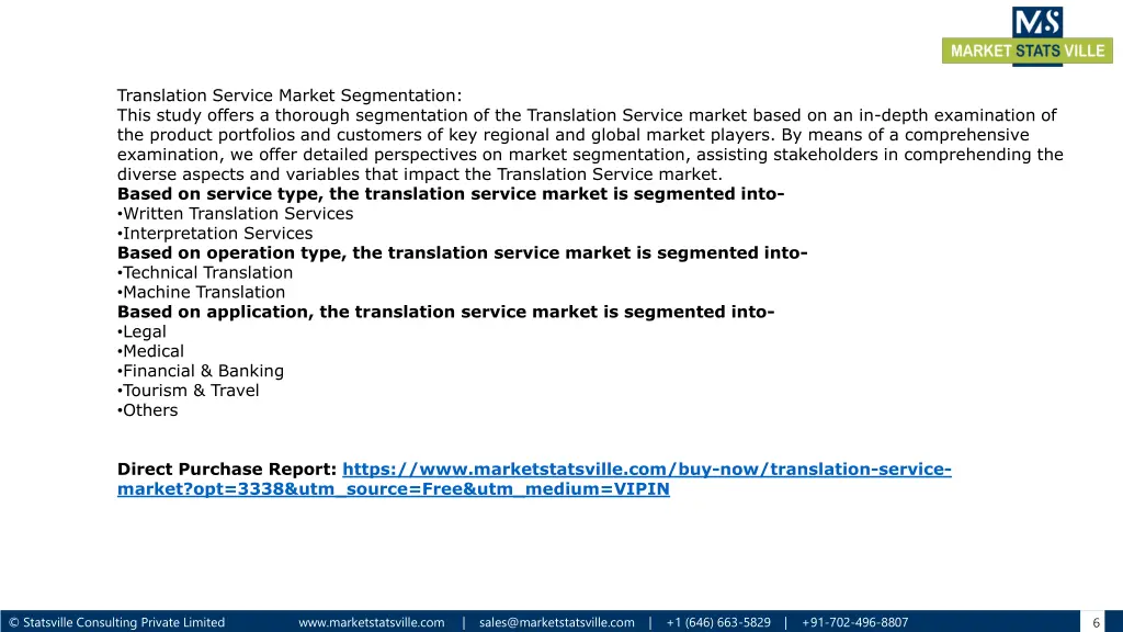 translation service market segmentation this