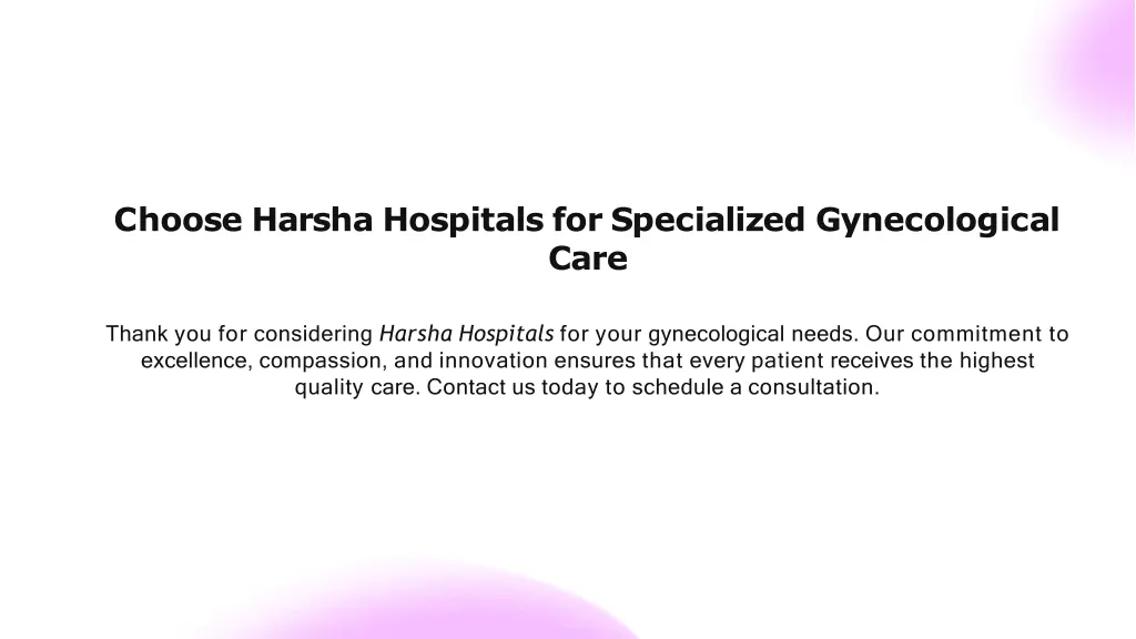 choose harsha hospitals for specialized