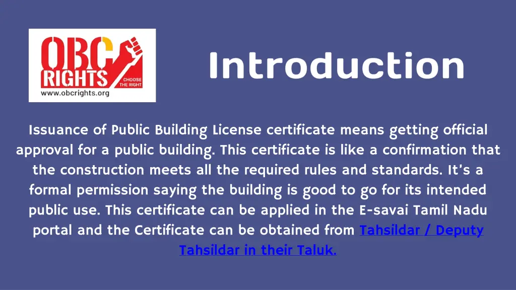 issuance of public building license certificate