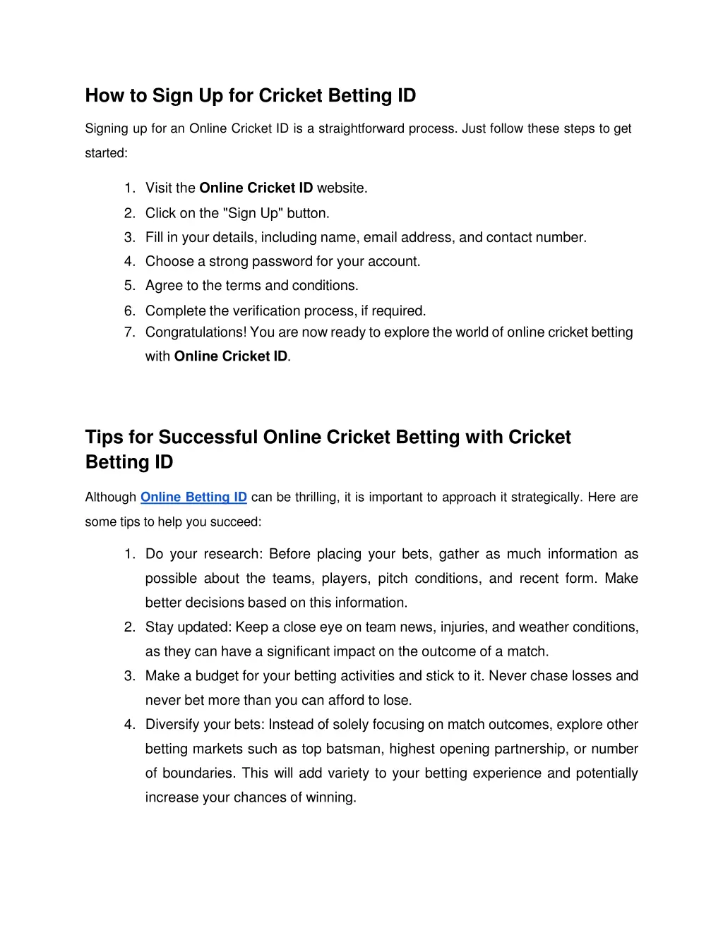 how to sign up for cricket betting id
