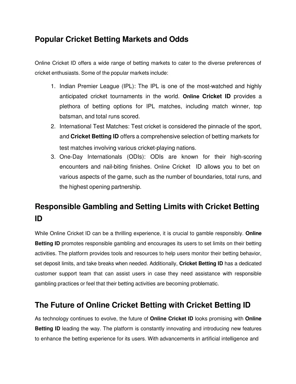 popular cricket betting markets and odds