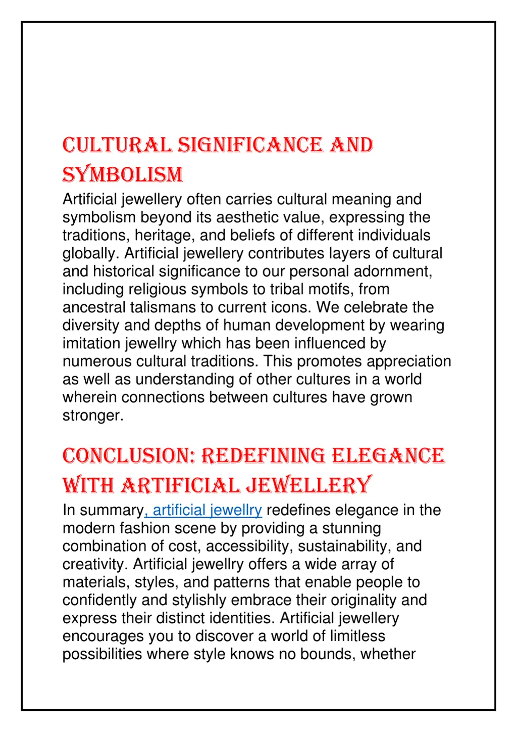 cultural significance and symbolism artificial