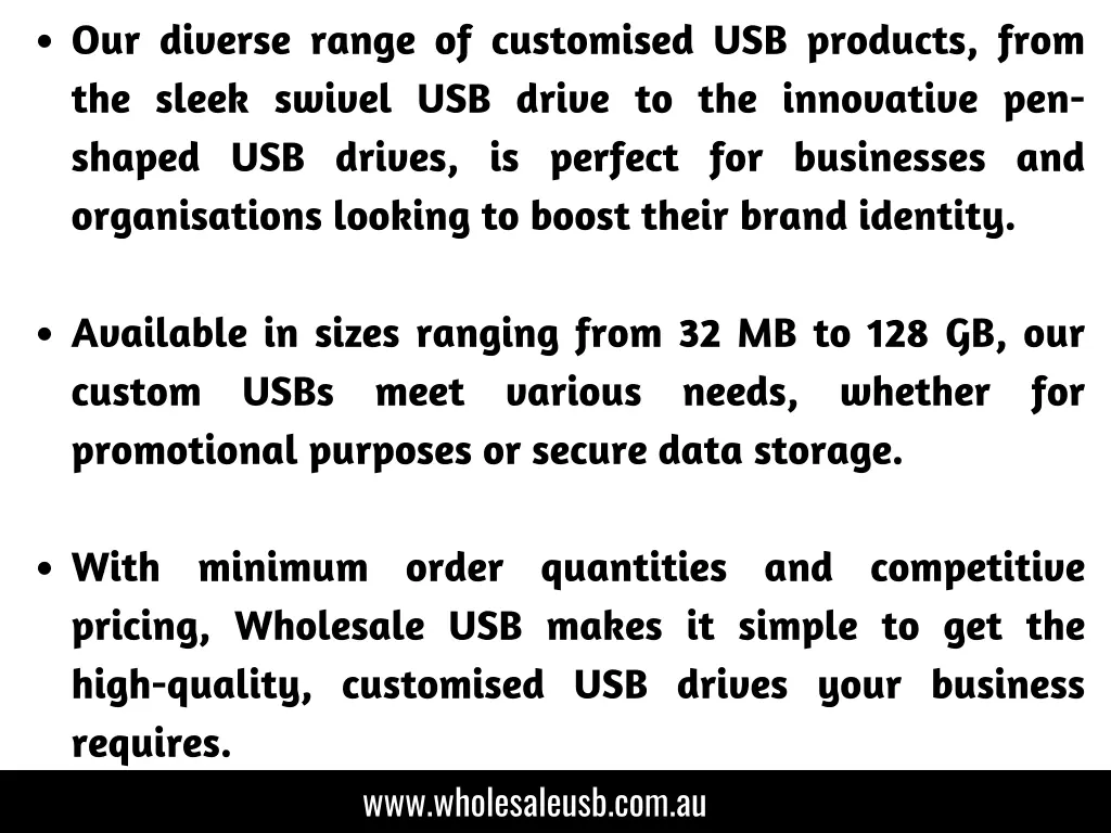 our diverse range of customised usb products from