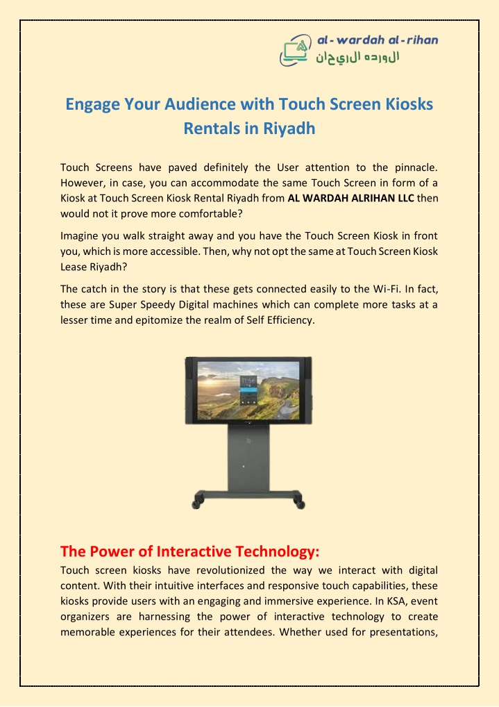 engage your audience with touch screen kiosks