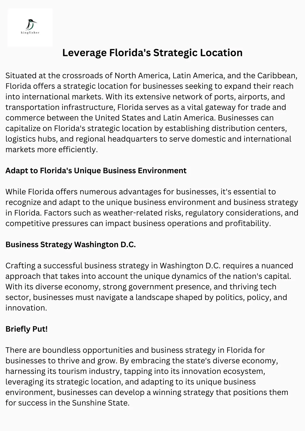 leverage florida s strategic location