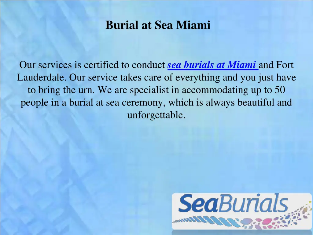 burial at sea miami