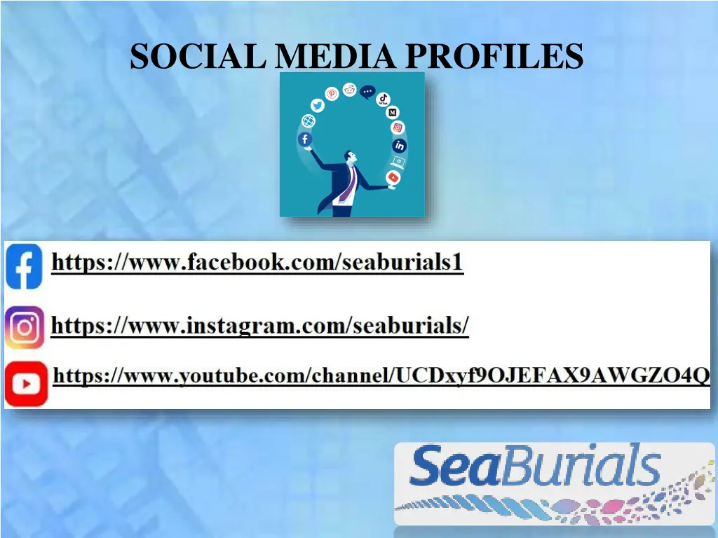 social media profiles