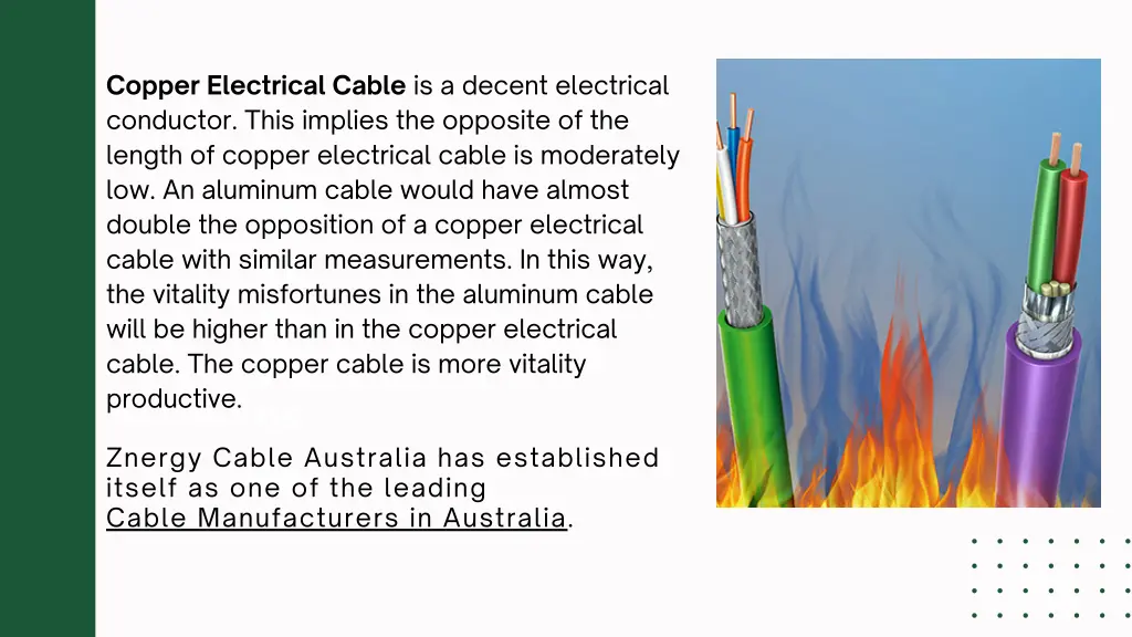 copper electrical cable is a decent electrical