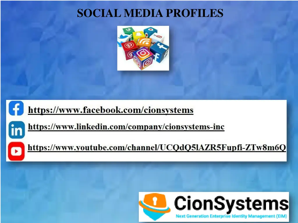 social media profiles